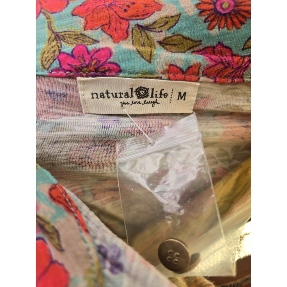 Natural Life Womens Christa Dress Size Knit Cotton Watercolor Neon Medium NWOT - Picture 4 of 8